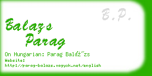 balazs parag business card